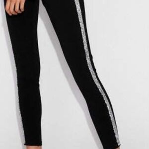 Express Black and Silver Leggings with Sporty Style